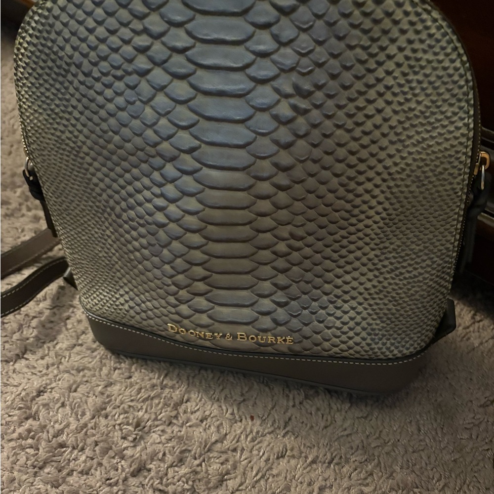 Dooney & Bourke Gray Snakeskin Backpack
